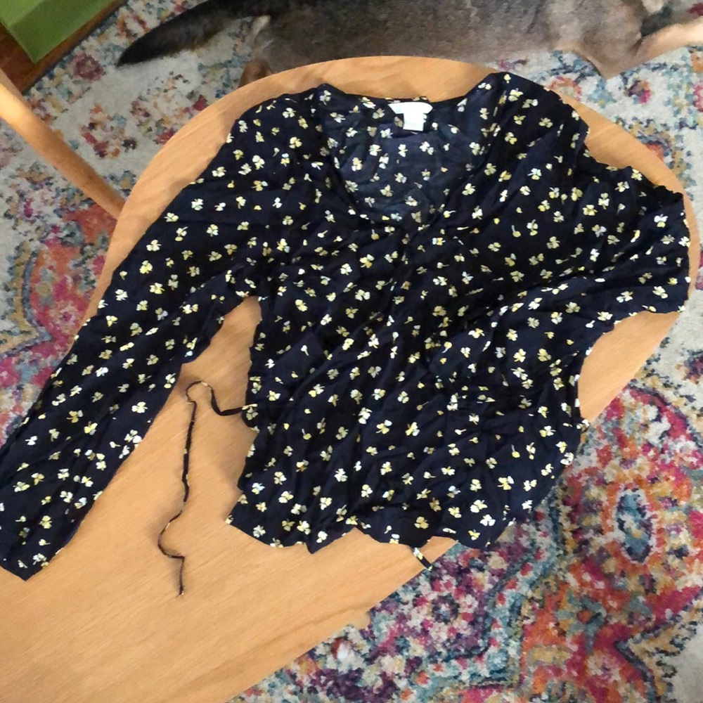 H&M floral wrap top